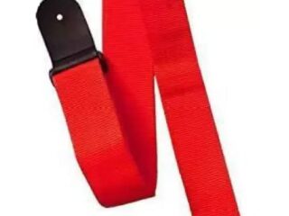 Granada 50mm Cotton with Leather ends Guitar Strap Red