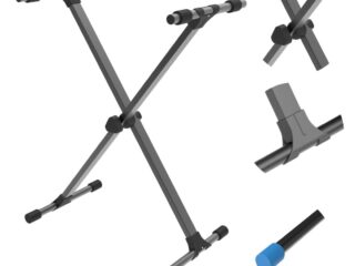 Chetty TT11 Keyboard Stand - X type Sturdy, 11 Positions, Gear Locking, Adjustable Height, Fine Tuning - Matte Black Premium Piano Stand