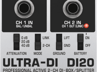 Behringer DI-20 DI box for instrument and audio signal conversion