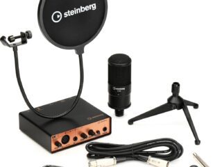 Steinberg UR12 Podcast Starter Pack with USB audio interface and condenser microphone