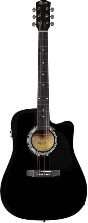 Fender Squier Acoustic Guitar Cutaway Electronics SA-105CE BK