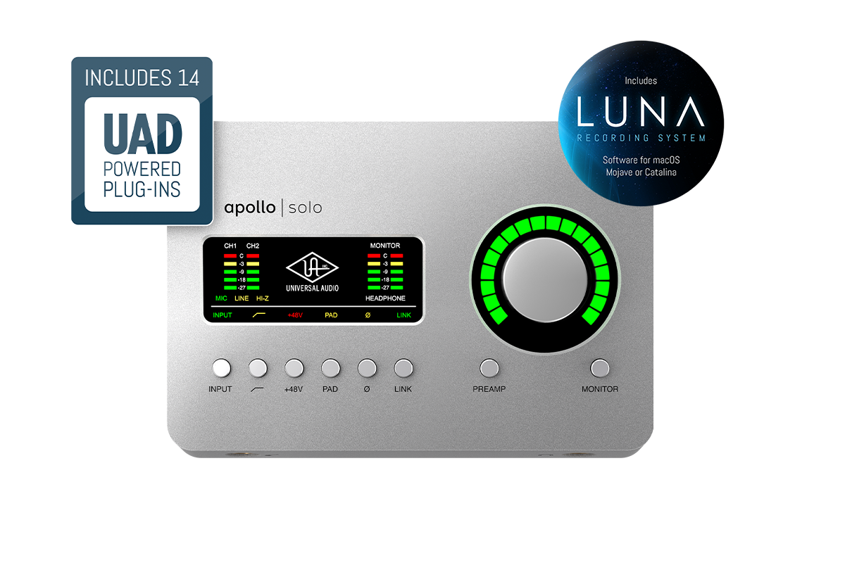 Universal Audio Apollo Solo – Thunderbolt 3 Audio Interface (for Mac & Windows) [Heritage Edition]