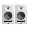 kali audio lp-6 v2 white_1 Kali Audio LP-6 V2 is a 6.5-inch 2-way powered studio monitor designed for nearfield music production, recording, and mixing. It features 80W of bi-amped Class-D power, a 6.5-inch optimized paper driver, a 1-inch textile dome tweeter, and XLR, TRS, and RCA inputs. Boundary EQ and HF/LF trim controls provide additional flexibility for different studio placements.