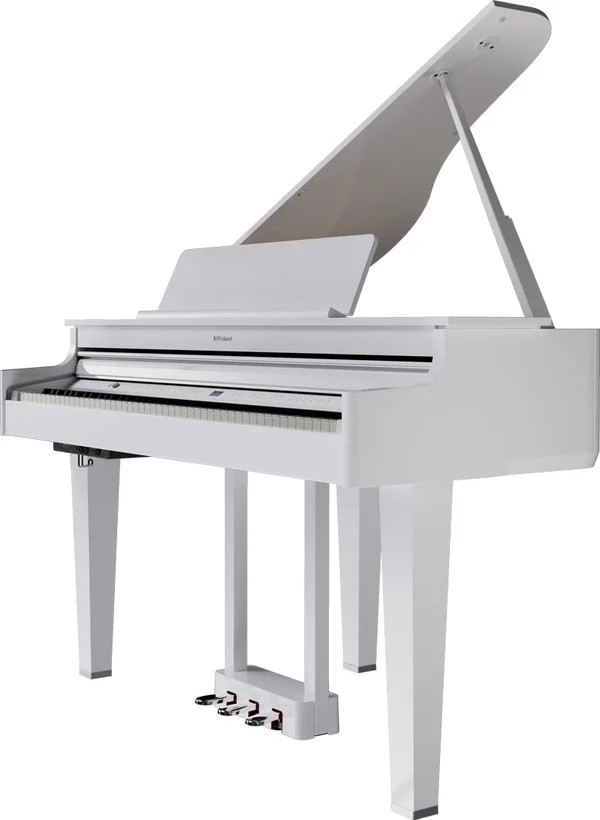 Roland GP-6 PW Polished White digital grand piano front view