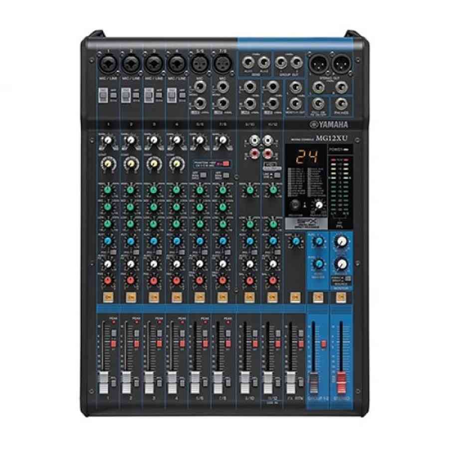 Yamaha MG12XU Mixer 12-channel USB mixing console front view