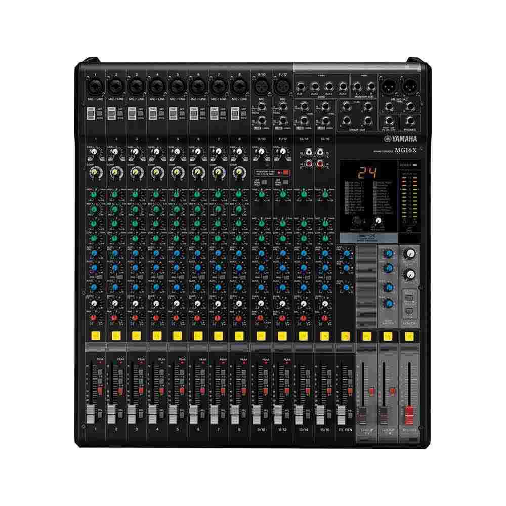 Yamaha MG16X 16-channel analog mixer front view