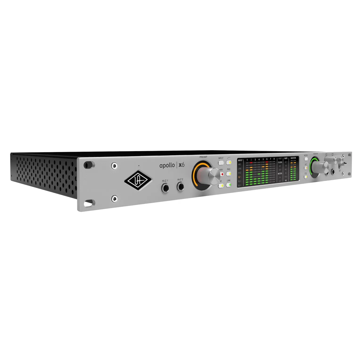 Apollo_x6_Gen2_3Qtr_Trans Universal Audio Apollo x6 Gen 2 STU+ rackmount audio interface