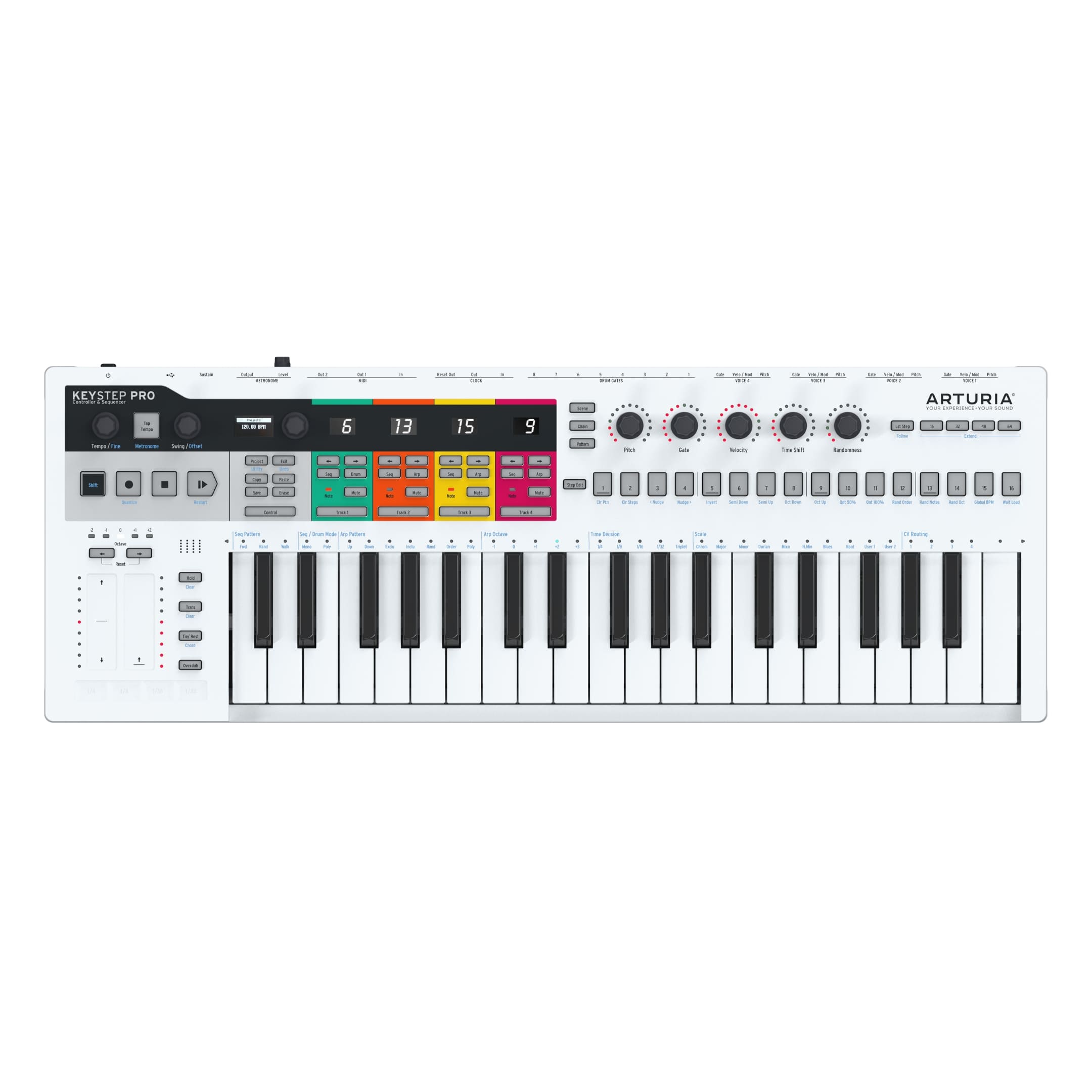 Keystep pro Arturia KeyStep Pro polyphonic sequencer and MIDI keyboard controller