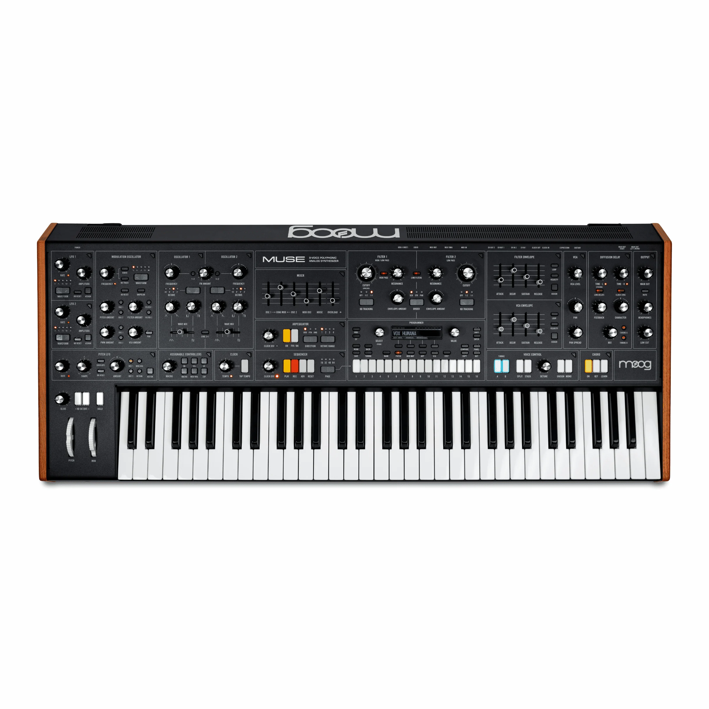 Moog Muse 8-voice bi-timbral analog synthesizer.