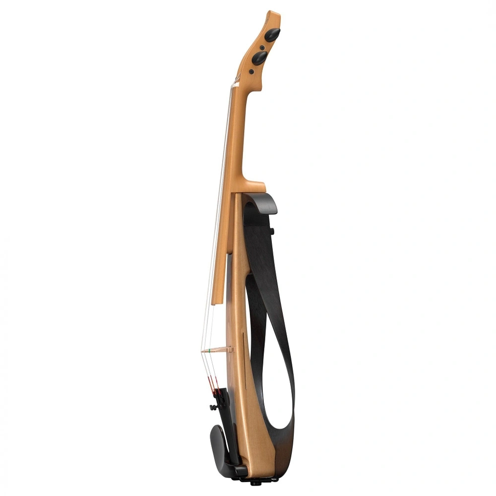 Yamaha YEV104PRO Natural and Black electric violin with spruce top, maple back, A.R.E. bridge and Wittner Finetune-Pegs.