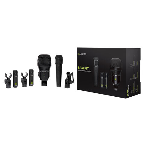 LEWITT BEATKIT four-piece drum microphone set. LEWITT BEATKIT four-piece drum microphone set.